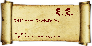 Römer Richárd névjegykártya