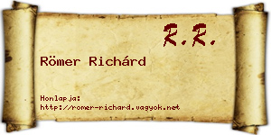 Römer Richárd névjegykártya